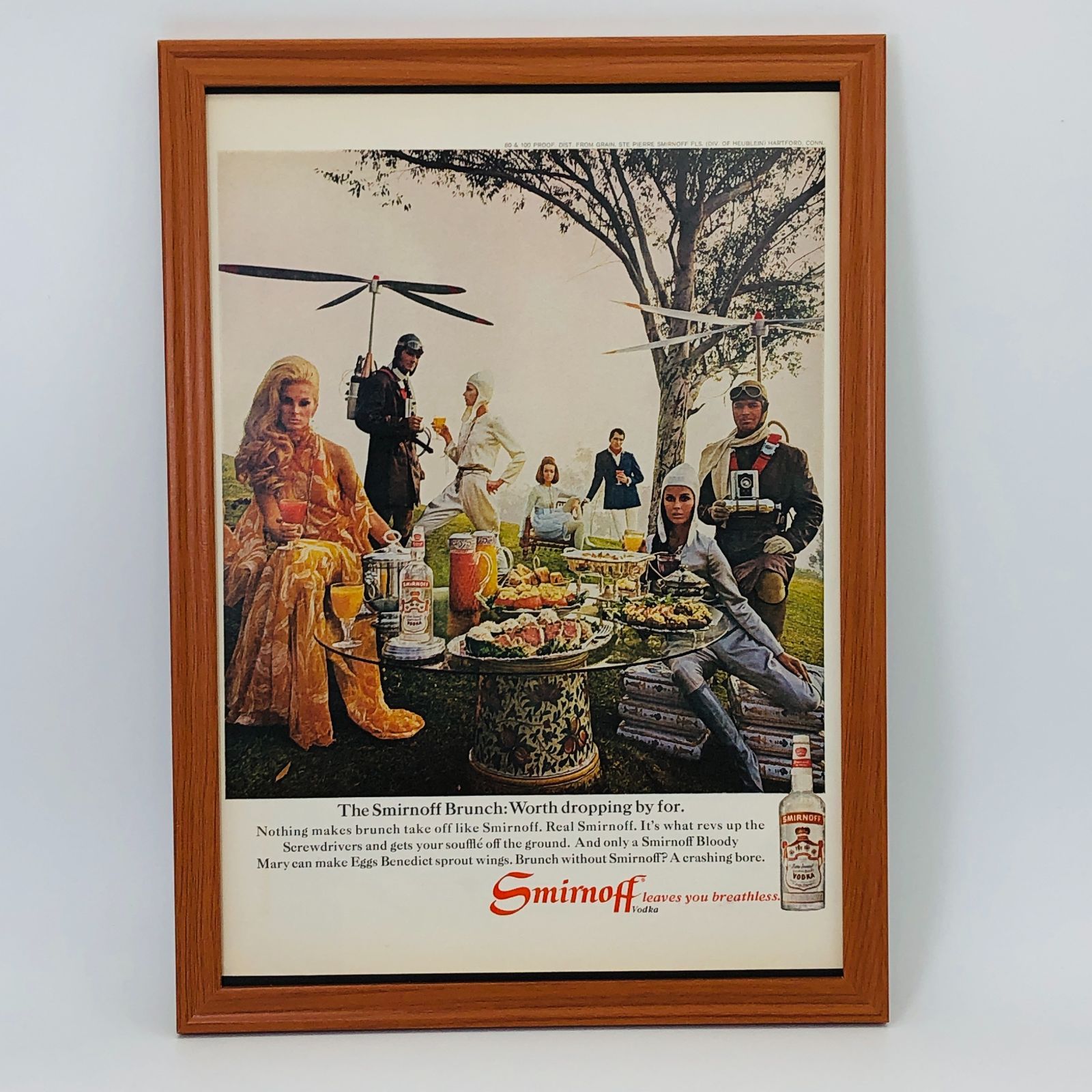 USA vintage 古いスーパーの広告 ポスター 1970s 木製額装 木製看板 東京徳田製 あせ知らず 46cm×8.7cm×1.4cm】 ，，検索，， 昭和