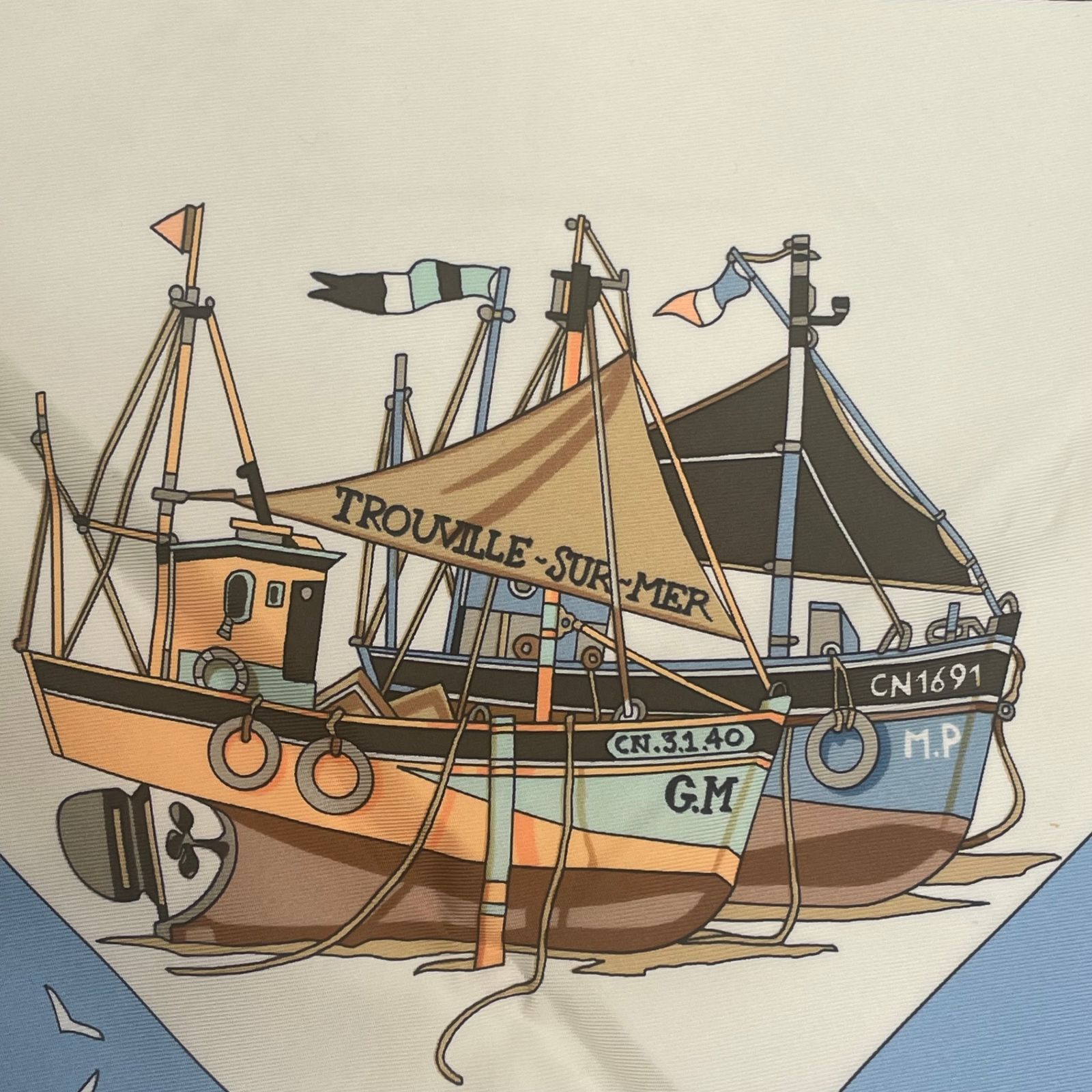 美品 HERMES エルメス スカーフ シルク カレ90 CHARMES DES PLAGES