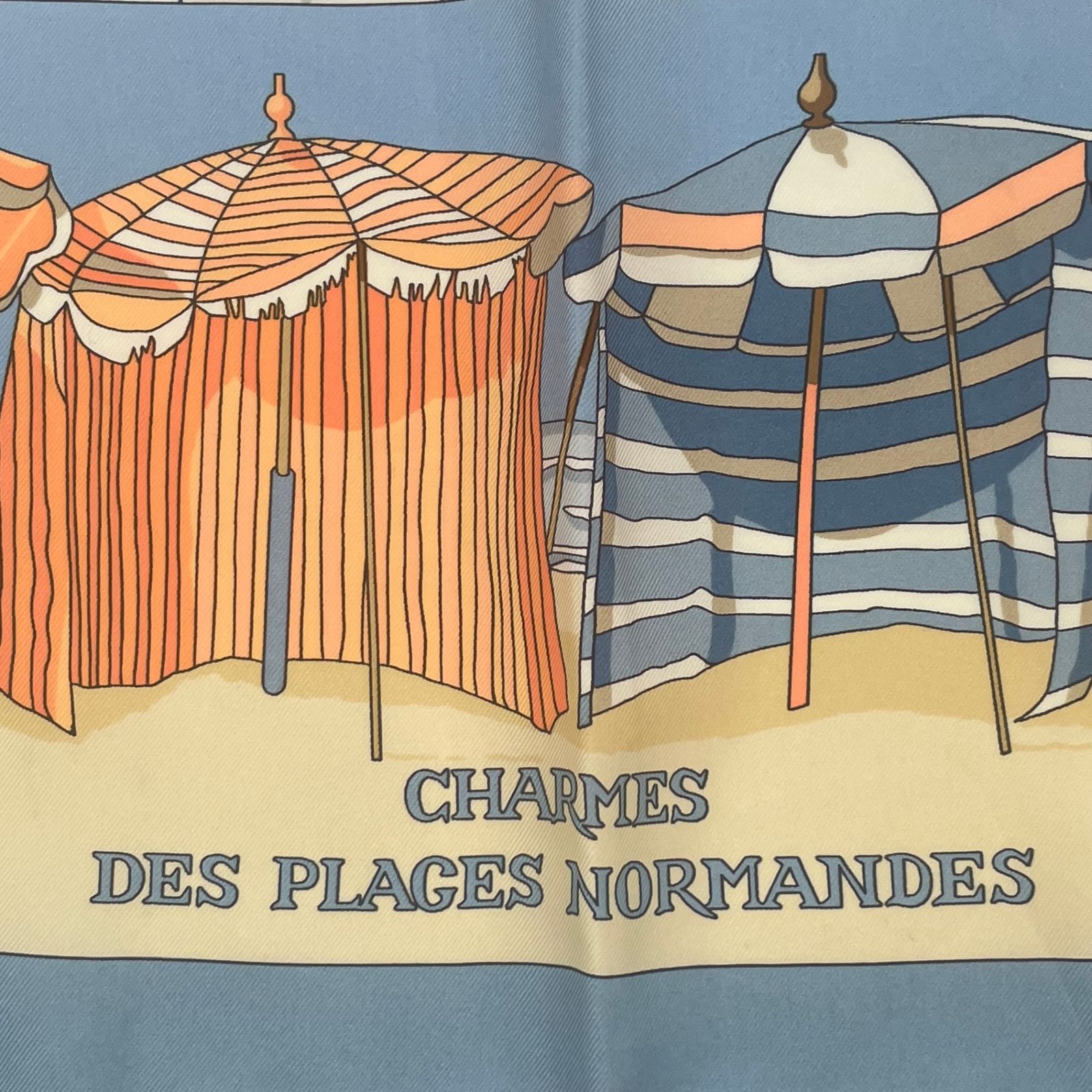 美品 HERMES エルメス スカーフ シルク カレ90 CHARMES DES PLAGES