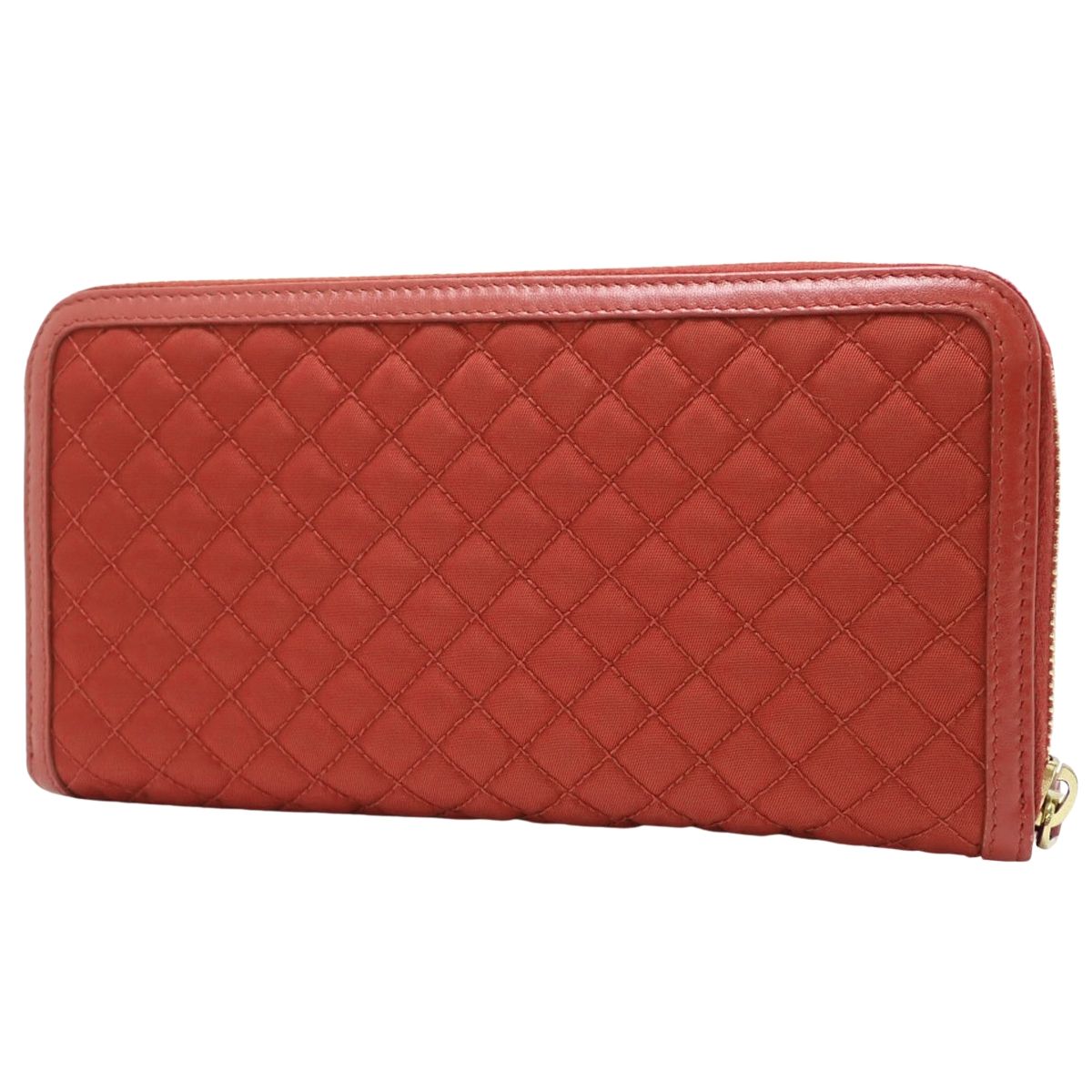 PRADA(プラダ) ラウンドファスナー 長財布 ロングウォレット ジップアラウンド キルティング 小物 ナイロン レザー TESSUTO QUILTIN FUOCO レッド赤 ゴールド金具 1M0506 レディース 40802160954【中古】【アラモード】 PRADA(プラダ) ラウンドファスナー 長財布 ロングウォレット ジップ
