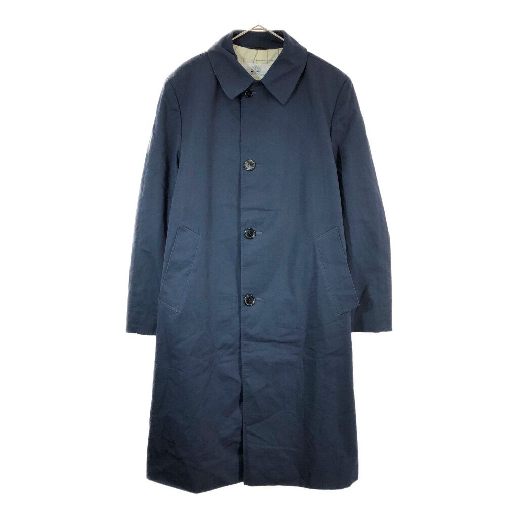 80年代 カナダ製 Aquascutum アクアスキュータム バルマカーンコート ステンカラーコート ネイビー(メンズ S相当)中古 古着 X4789 80年代 カナダ製 Aquascutum アクアスキュータム バルマカーンコート