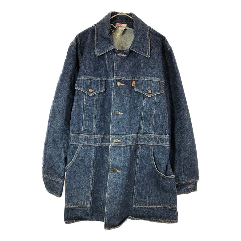 70年代 Levi's リーバイス デニムブッシュジャケット ヴィンテージ インディゴブルー(メンズ X-LARGE)中古 古着 X4792 70年代 Levi's リーバイス デニムブッシュジャケット ヴィンテージ