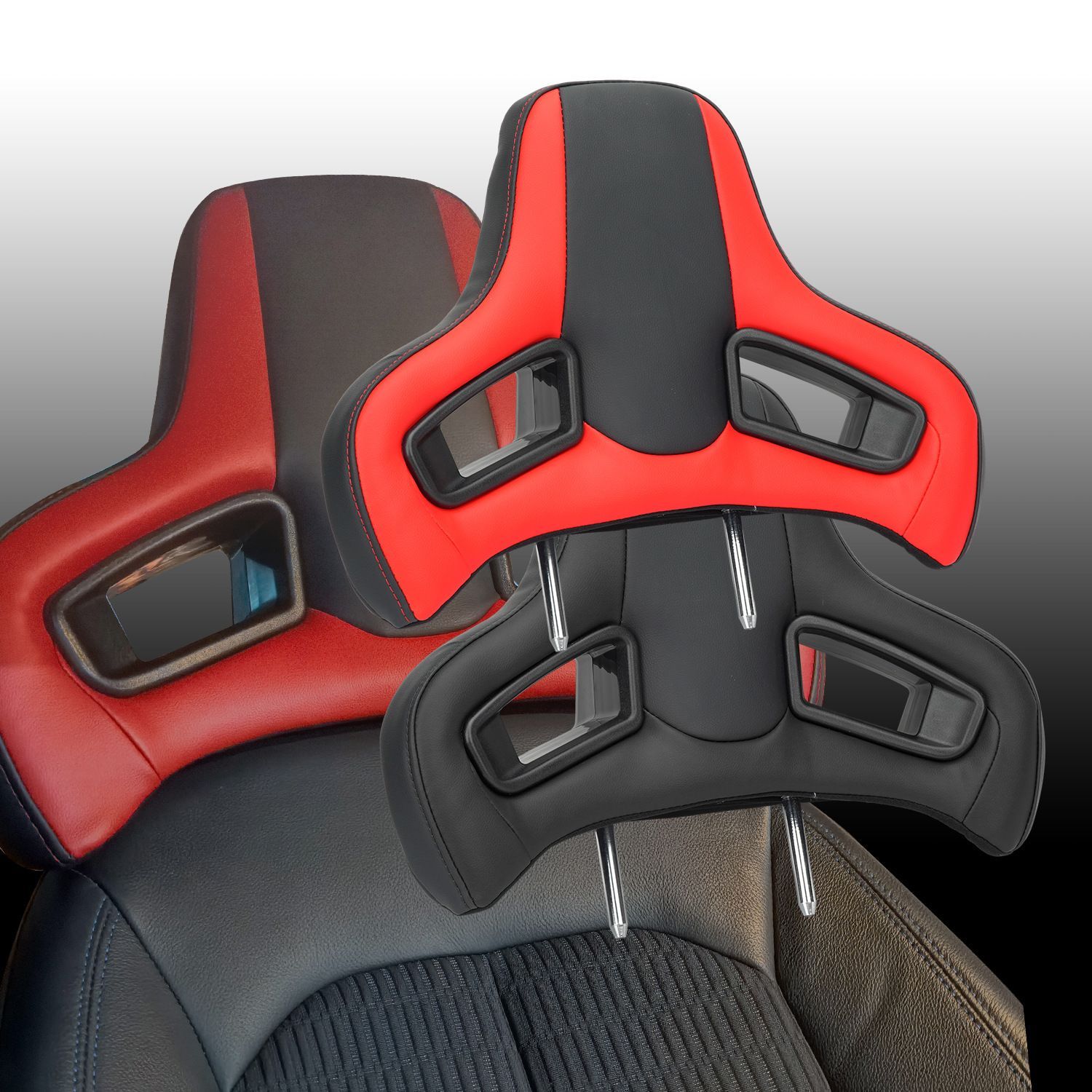 送料無料 汎用 スポーツカー バケットシート ヘッドレスト 差し込み式