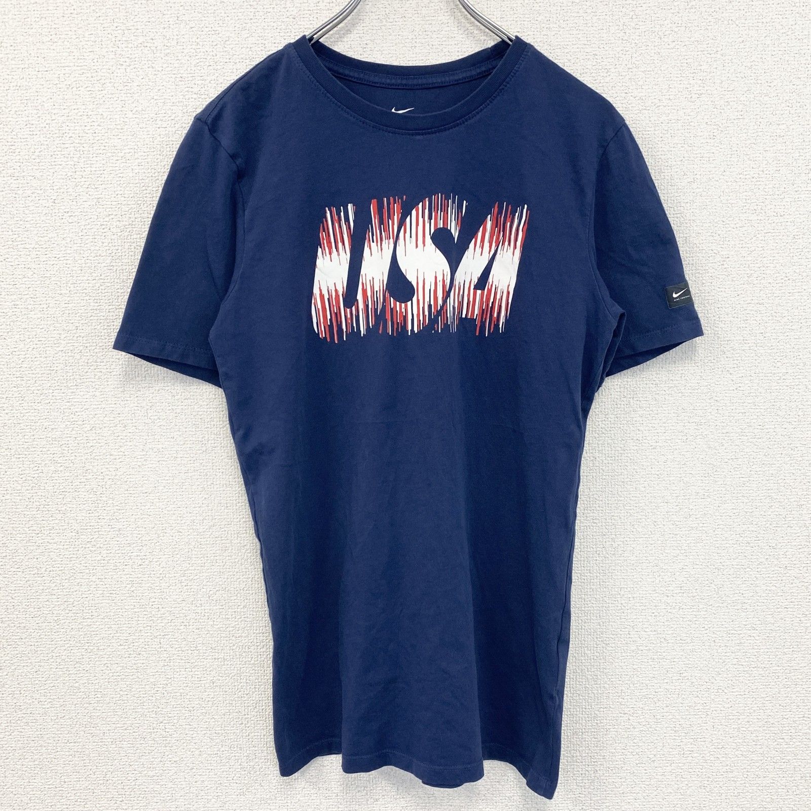 古着 used NIKE ナイキ 半袖プリントTシャツ USA クルーネック Nike アメリカ国旗デザイン TシャツUS NAVY