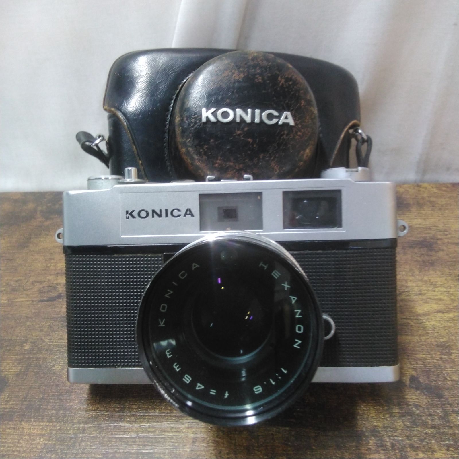 コニカ フィルムカメラ auto s1.6+HEXANON 1:1.6 f=45mm 現状品 ケース