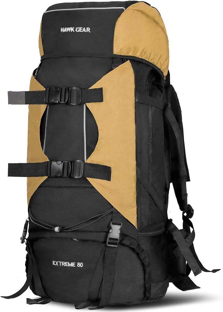 HAWKGEAR World Sports Online Hawk Gear Backpack 80L Large Capacity Waterproof Outdoor Disaster Prevention Disaster Mountaineering Trips (Coyote, Free Size)