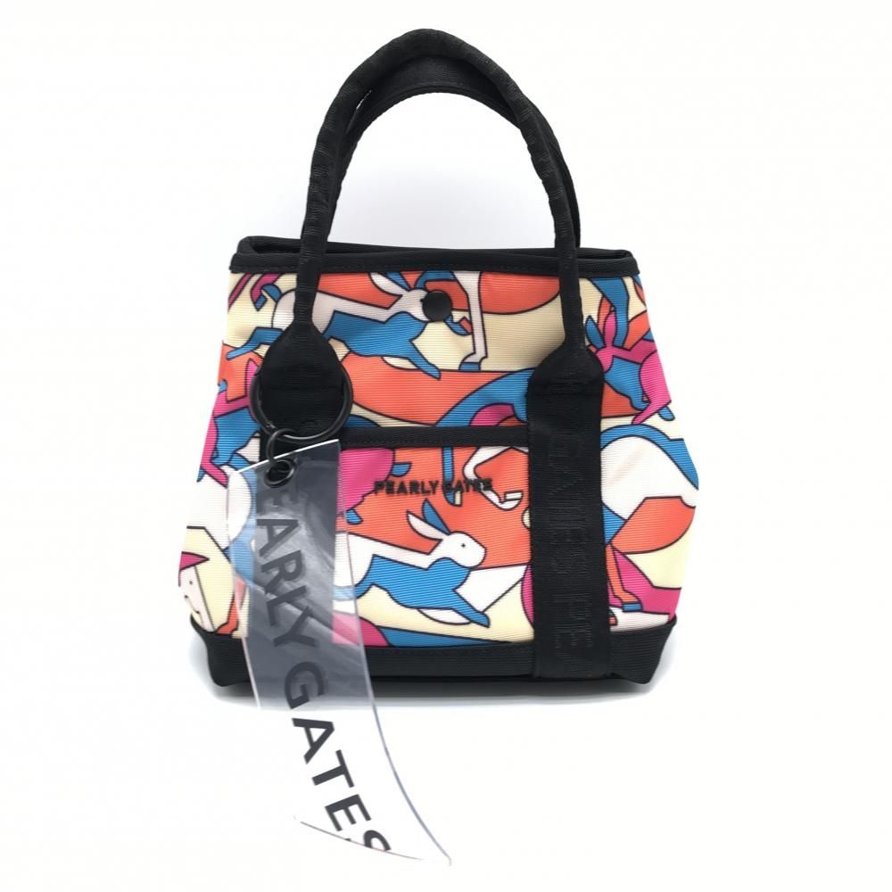  超 パーリーゲイツ カートバッグ ベージュ×ピンク×ライトブルー 総柄 裏地ニコちゃん スマイル ゴルフ 2025年モデル PEARLY GATES ストレッチ用品 ゴルフバッグ キャディバッグ ゴルフ