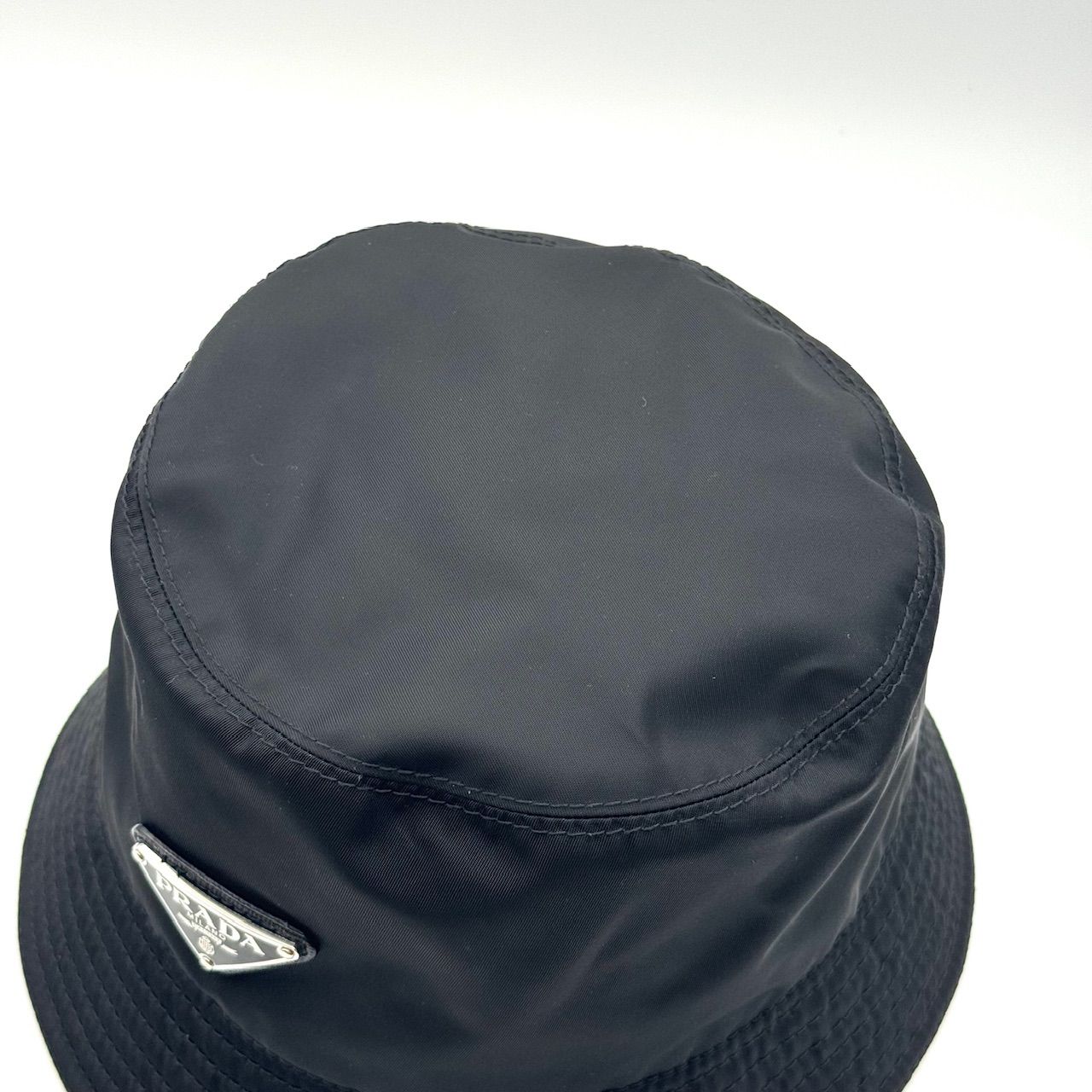 ☆正規品☆PRADA ナイロン バケットハット M 黒 シルバー金具 3-19-28 