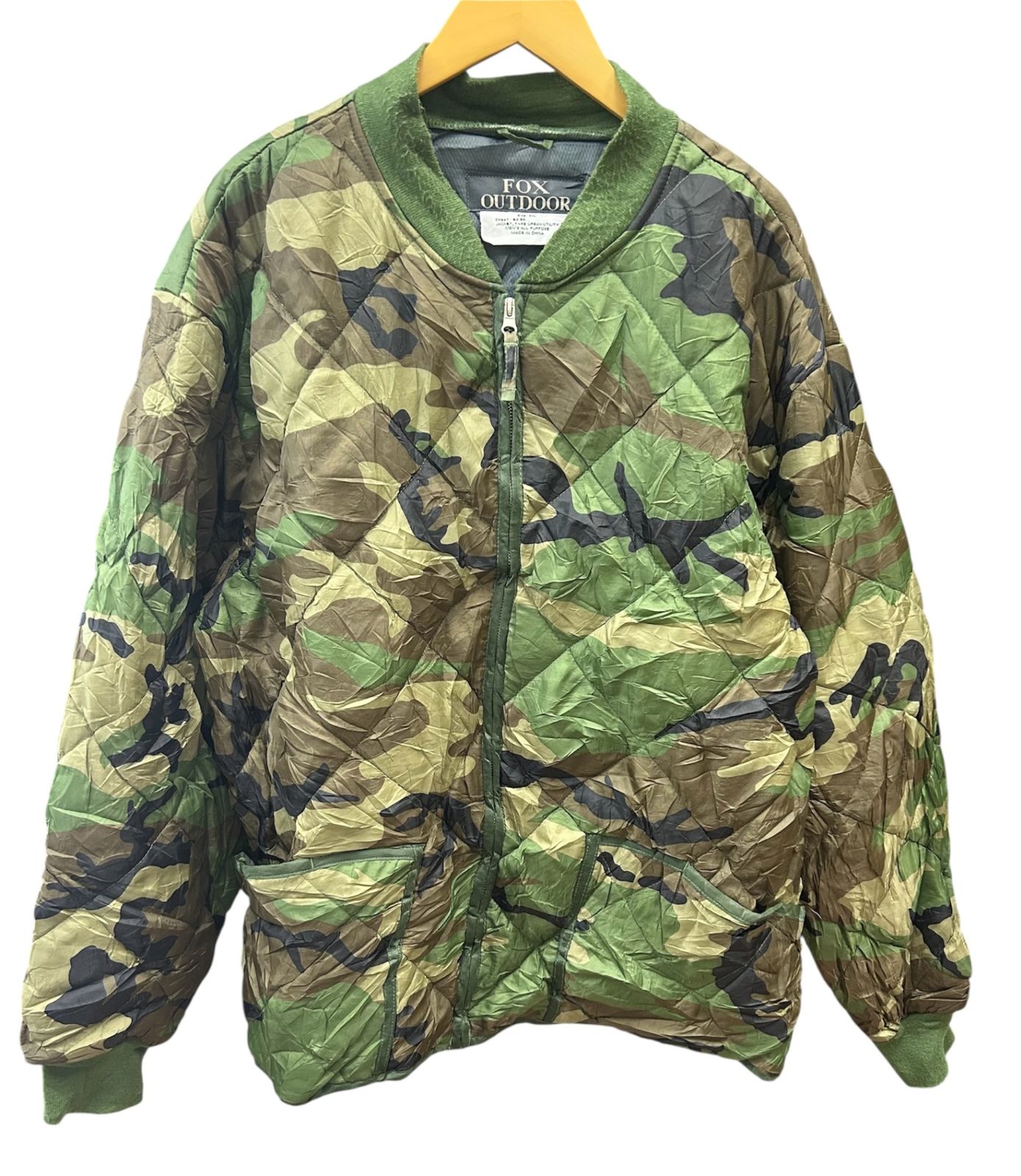 FOX OUTDOOR 中綿キルティングジャケット ウッドランドカモ 迷彩 90S 
