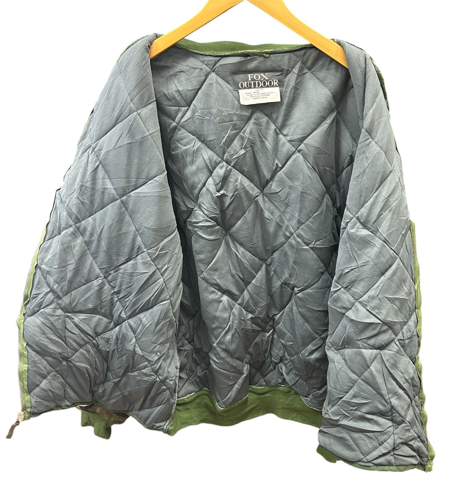 FOX OUTDOOR 中綿キルティングジャケット ウッドランドカモ 迷彩 90S 