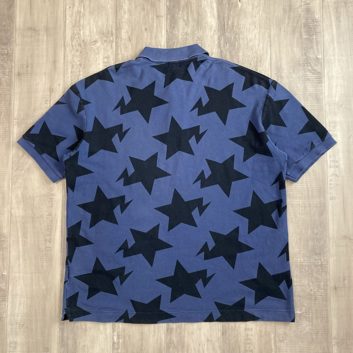 ☆XL☆ BAPE スター ポロシャツ ネイビー a bathing ape STAR BAPE STA 