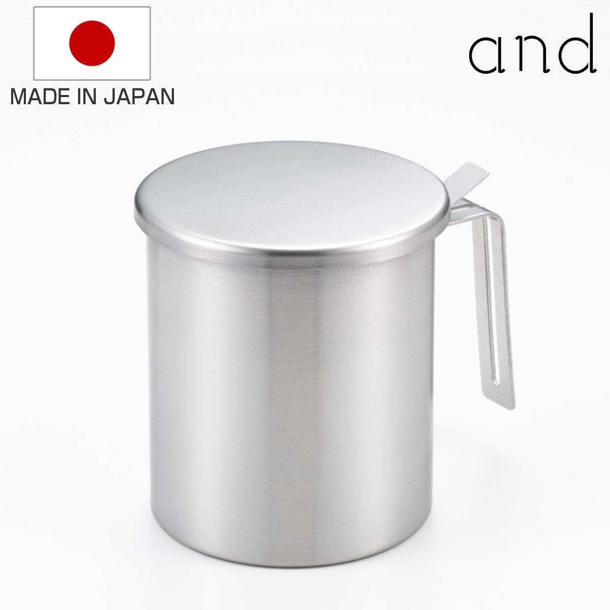 オイルポット and 薄型活性炭フィルター付オイルポット ステンレス製 日本製 （ アンド 油こし器 油濾過 油ポット 活性炭フィルター こし網付き 活性炭 油濾し 濾過器 ろ過 調理器具 調理用品 油保存 キッチン用品 )