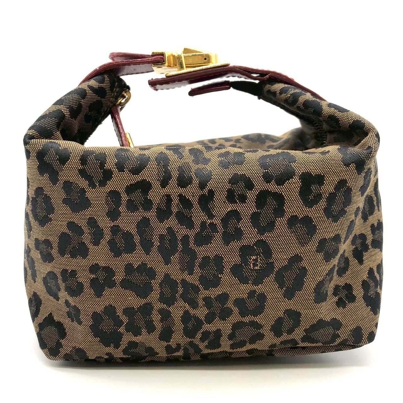 FENDI フェンディ ハンドバッグ ポーチ レオパード ヒョウ柄 ナイロン 