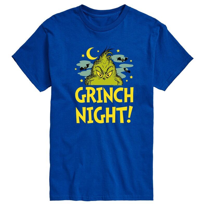 アニメキャラクター メンズ トップス Tシャツ グラフィック Licensed Character Mens Dr Seuss Grinch Night Graphic Tee Blue ブルー