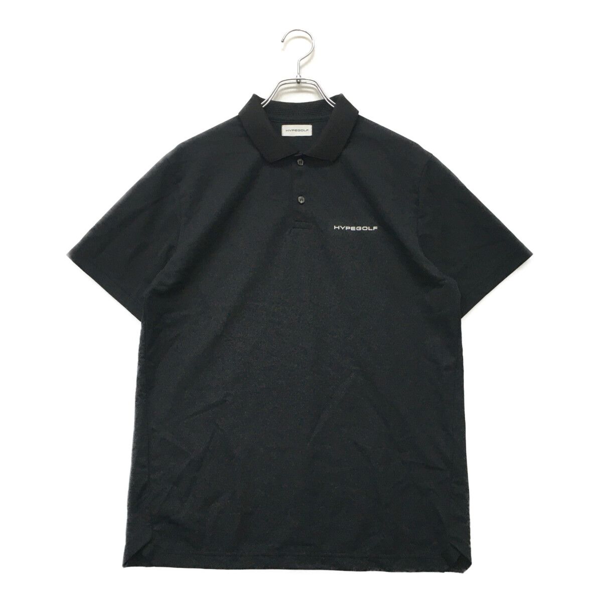 中古 メンズ ハイプゴルフ HYPE GOLF 半袖ポロシャツ M 黒 ブラック