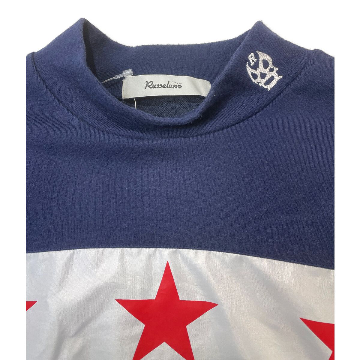 中古 メンズ ラッセルノ RUSSELUNO 長袖シャツ 6(LL) 白×紺×赤 モック