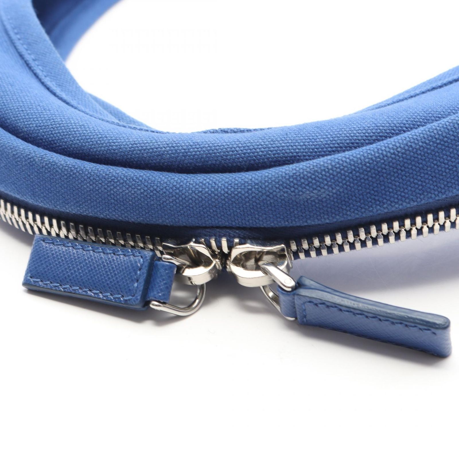 プラダ PRADA トートバッグ CANAPA 2VY005 ブルー キャンバス エンボス