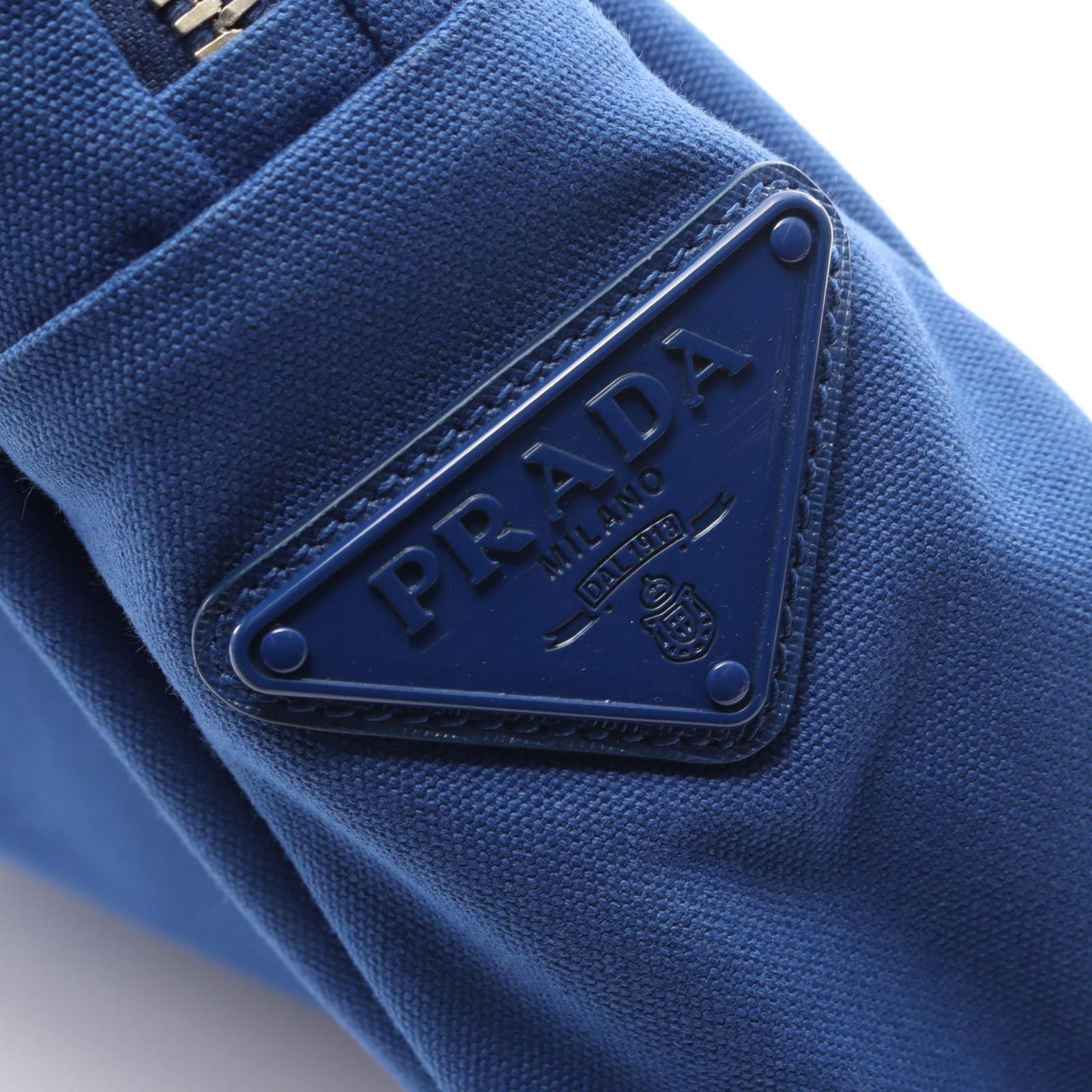 PRADA キャンバストートバッグ　2VY005 エンボス　ホーボー プラダ PRADA トートバッグ CANAPA 2VY005 ブルー キャンバス エンボス