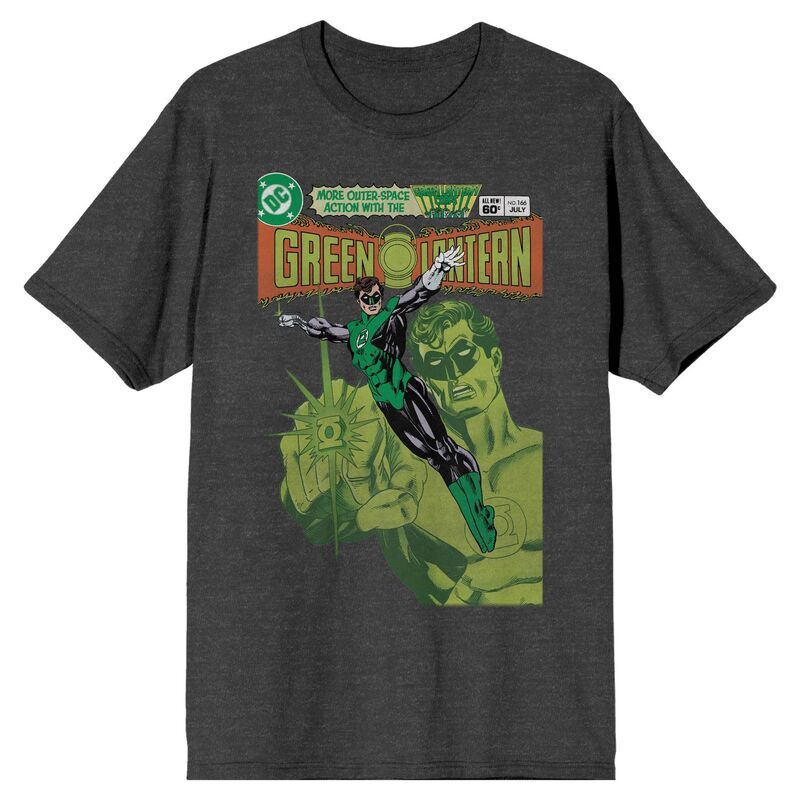 Anime Characters Mens Tops T Shirt Graphic Licensed Character Mens DComics Green Lantern Magazine Cover Graphic