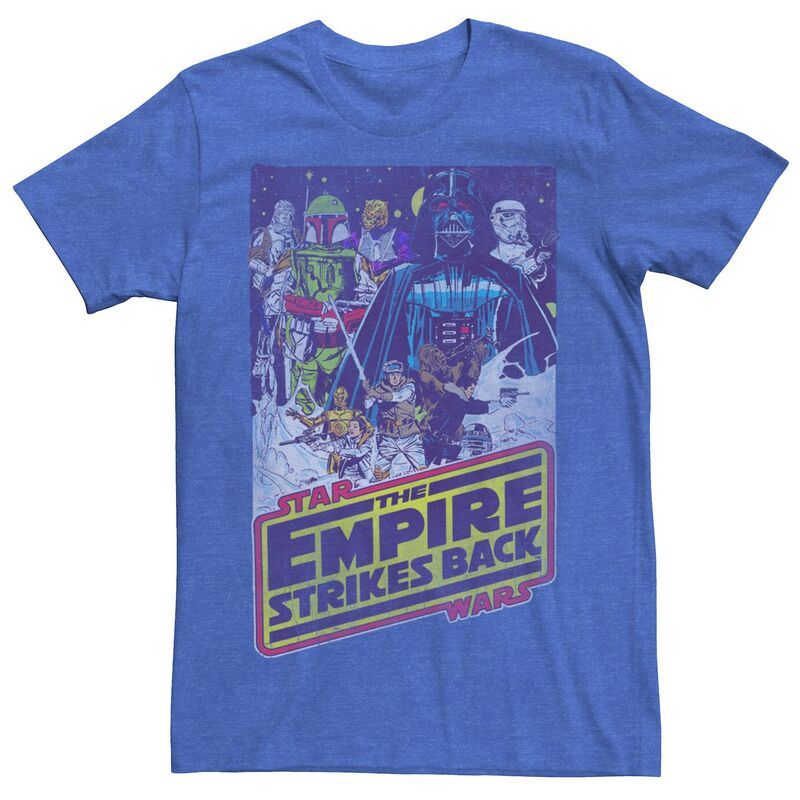 スター ウォーズ メンズ トップス Tシャツ エンパイア Menstar Wars Empire Strikes Back Villain Poster Tee Royal Heather ヘザー