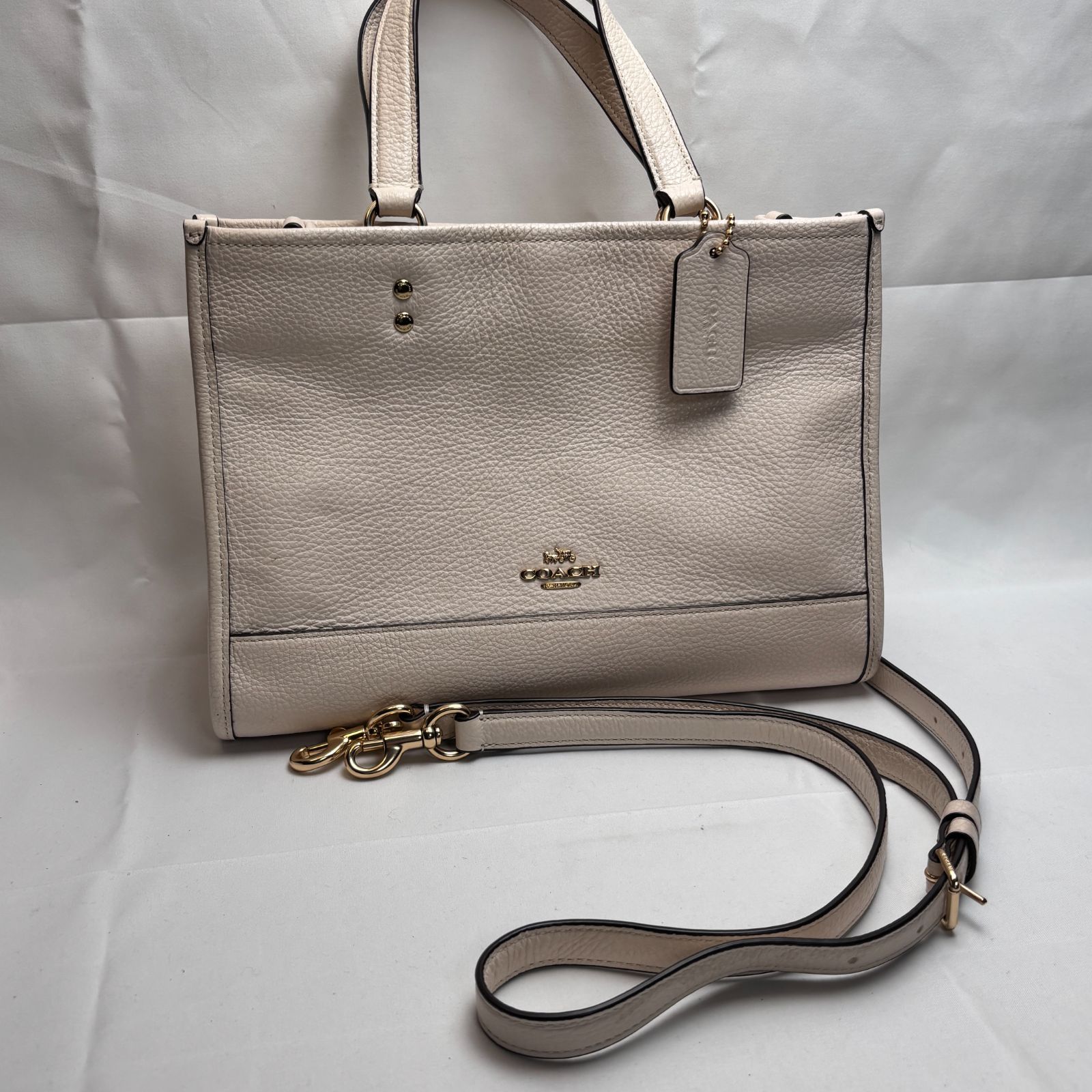 COACH トートバッグ 2way ショルダー アイボリー - メルカリ
