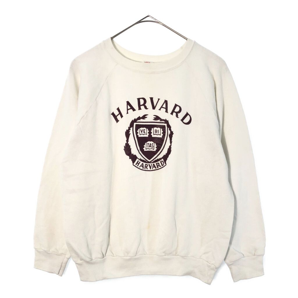 80年代 USA製 Champion チャンピオン HARVARD ハーバード スウェット カレッジ ホワイト(メンズ LARGE)中古 古着 X4803 80年代 USA製 Champion チャンピオン HARVARD ハーバード スウェット