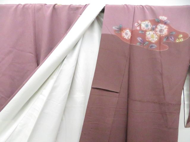 一輝堂】訪問着 金彩 ちりめん 辻ヶ花 正絹 着物 身丈約169cm 裄 一輝堂】訪問着 金彩 ちりめん 辻ヶ花 正絹 着物 身丈約169cm 裄