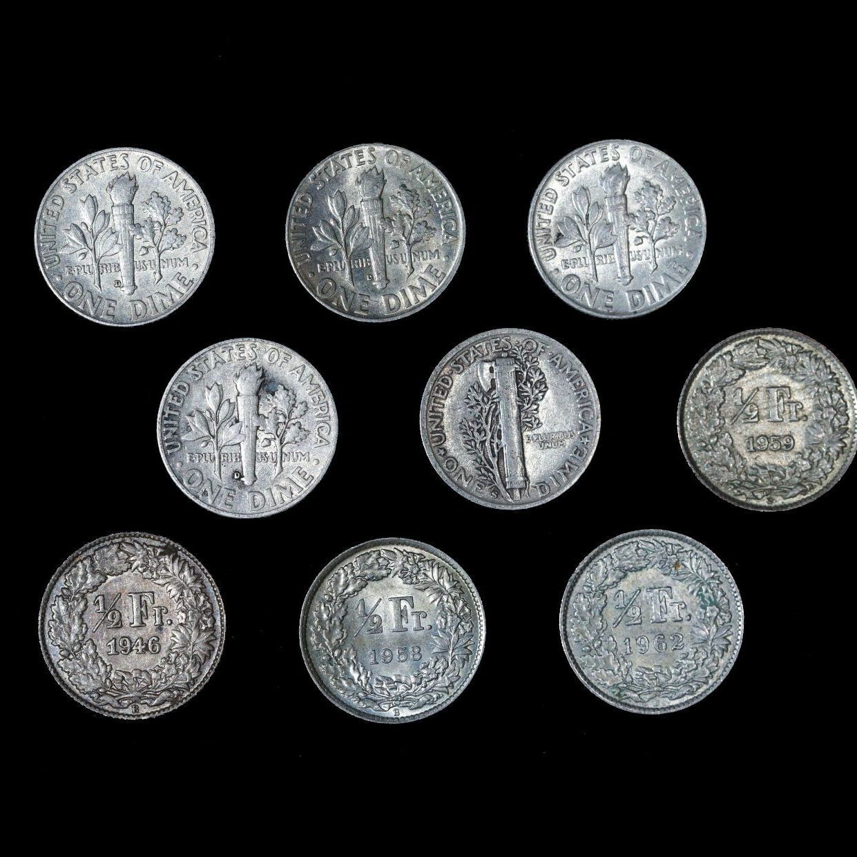 Lot of World Coins 世界のコイン アメリカ スイス 9枚 外国コイン