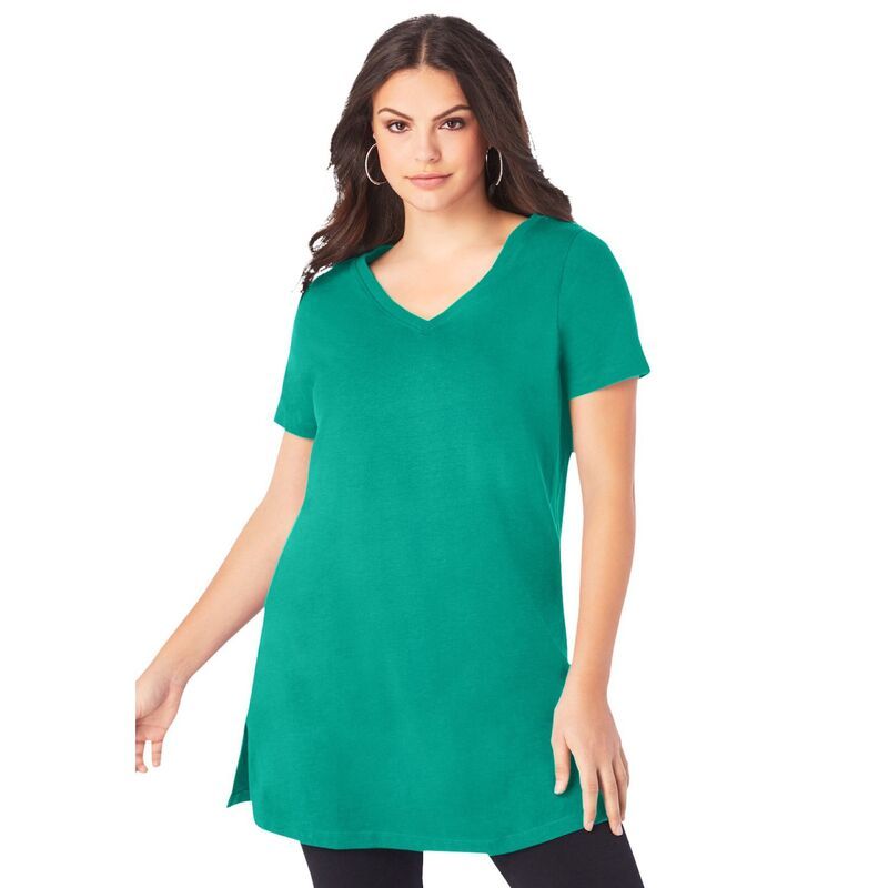 ロアマンズ レディース トップス Tシャツ Vネック 半袖 Roamanshortsleeve Vneck Ultimate Tunic Tropical Emerald エメラルド