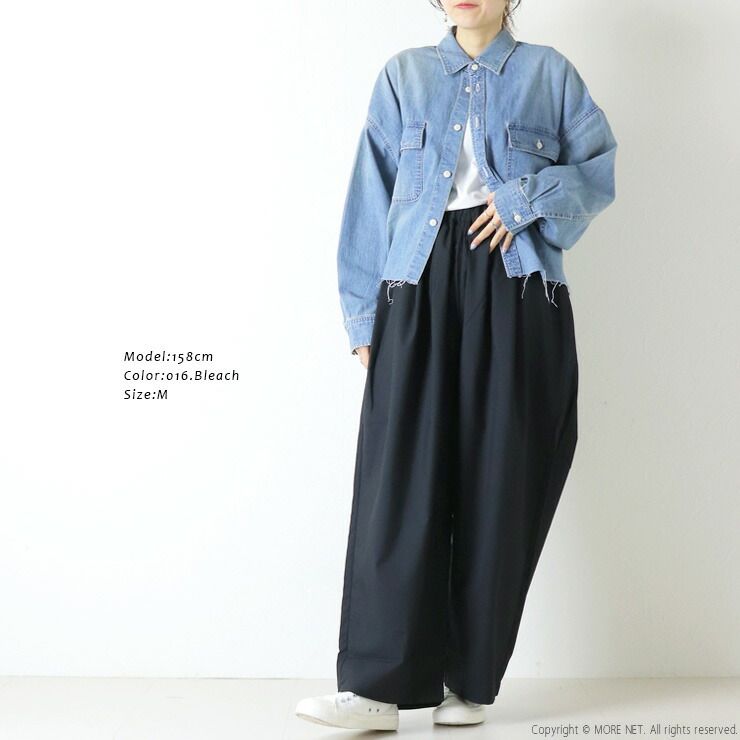 ジョンブル JOHNBULL デニムクロップドシャツ JL261S06 長袖 ショート