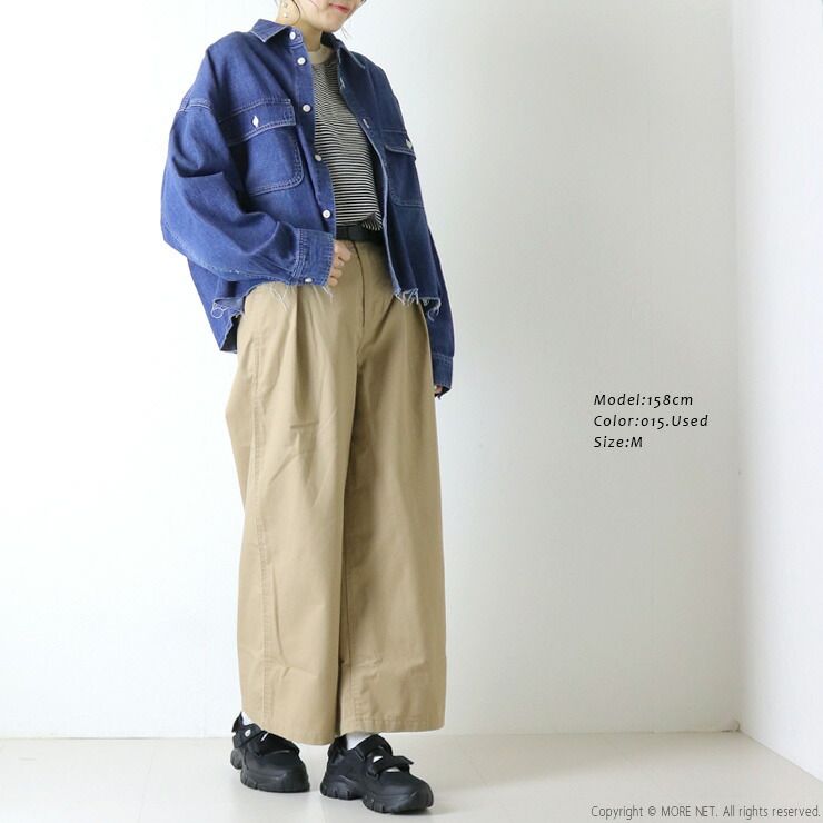 ジョンブル JOHNBULL デニムクロップドシャツ JL261S06 長袖 ショート