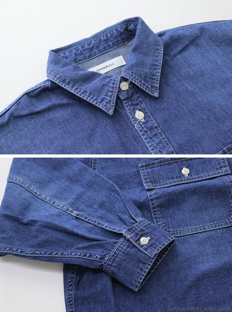 ジョンブル JOHNBULL デニムクロップドシャツ JL261S06 長袖 ショート