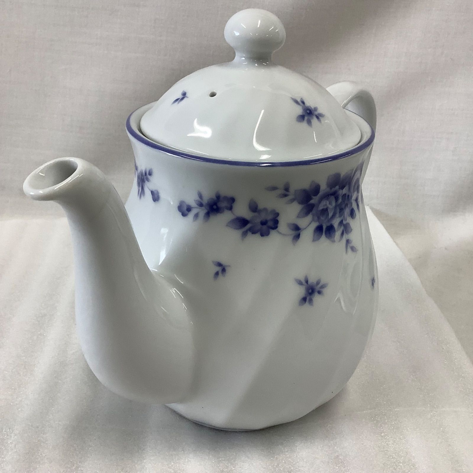 昭和レトロ ティーポット SANGO CHINA 三郷陶器 ブルーローズ U044
