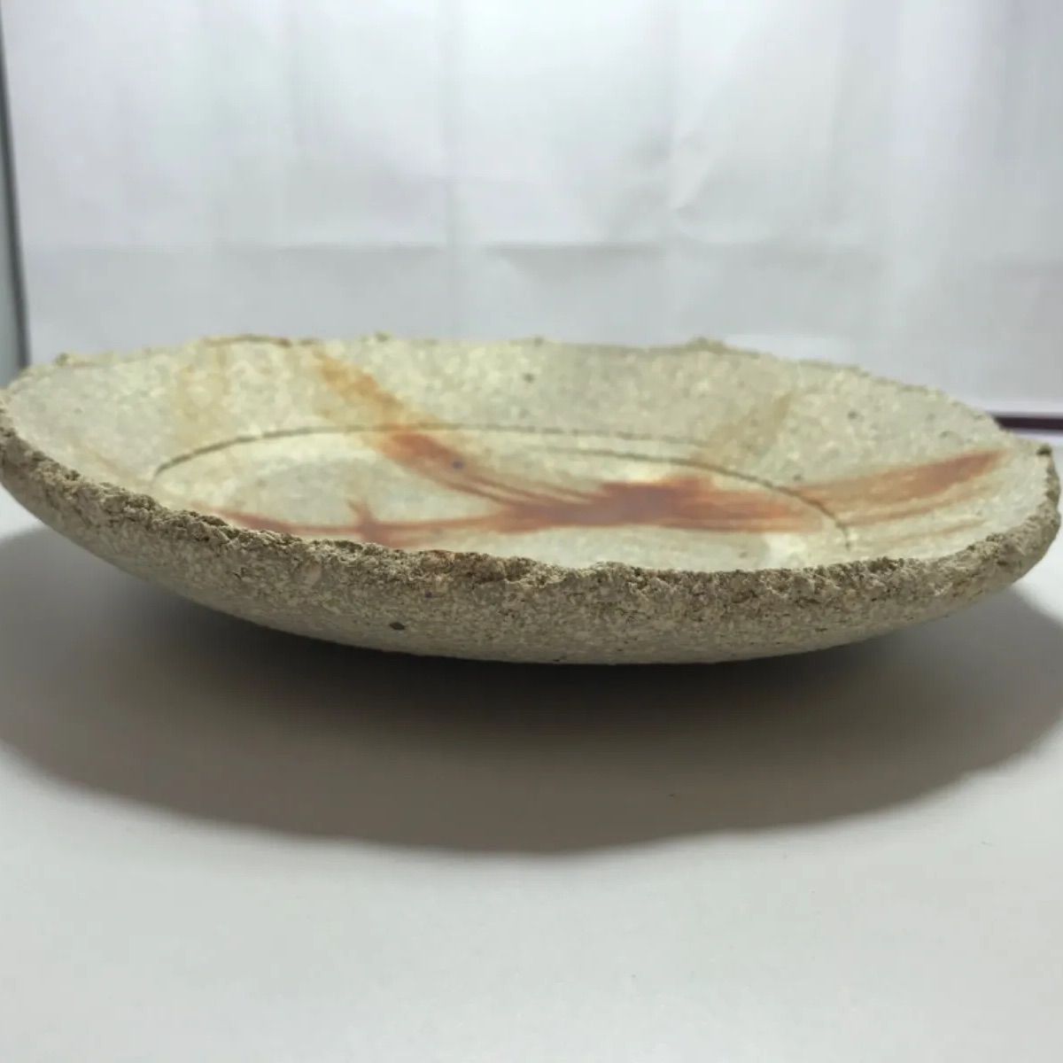 窯元松園 備前焼 金彩窯変皿 共箱 和食器 中皿 金襷 日本料理 レア