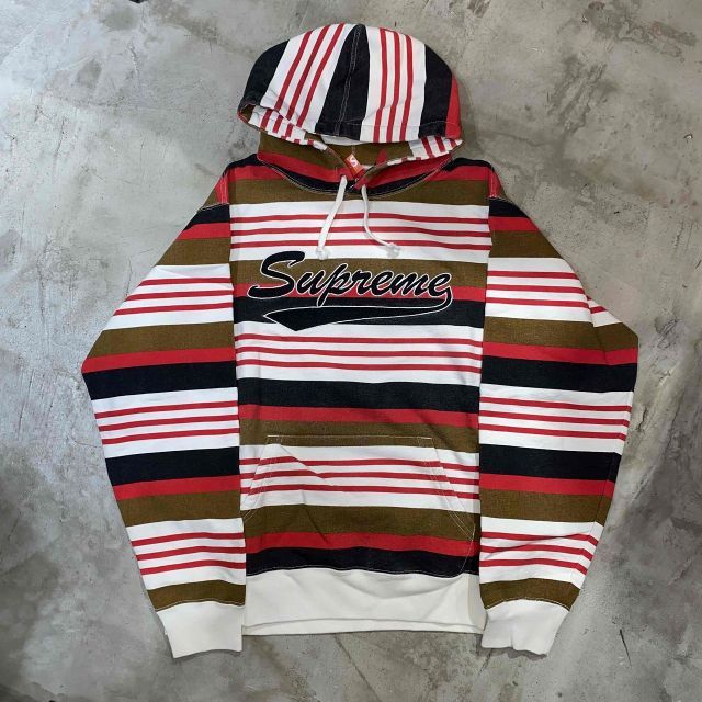 Supreme ストライプパーカー Supreme 18ss Striped Hooded Sweatshirt Mサイズ シュプリーム