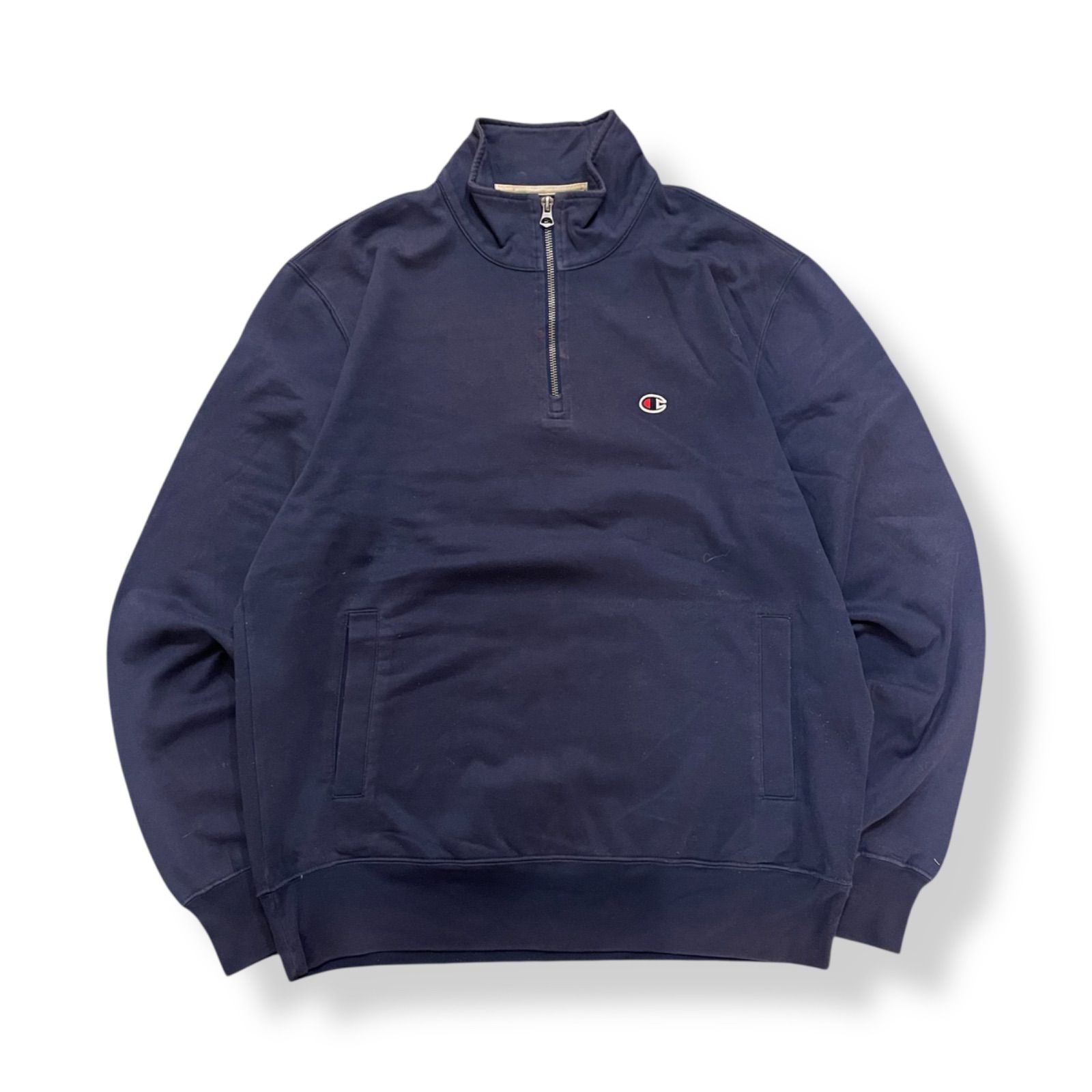 スウェット ☆ハーフジップ ☆ネイビー ☆Champion ☆ワンポイント