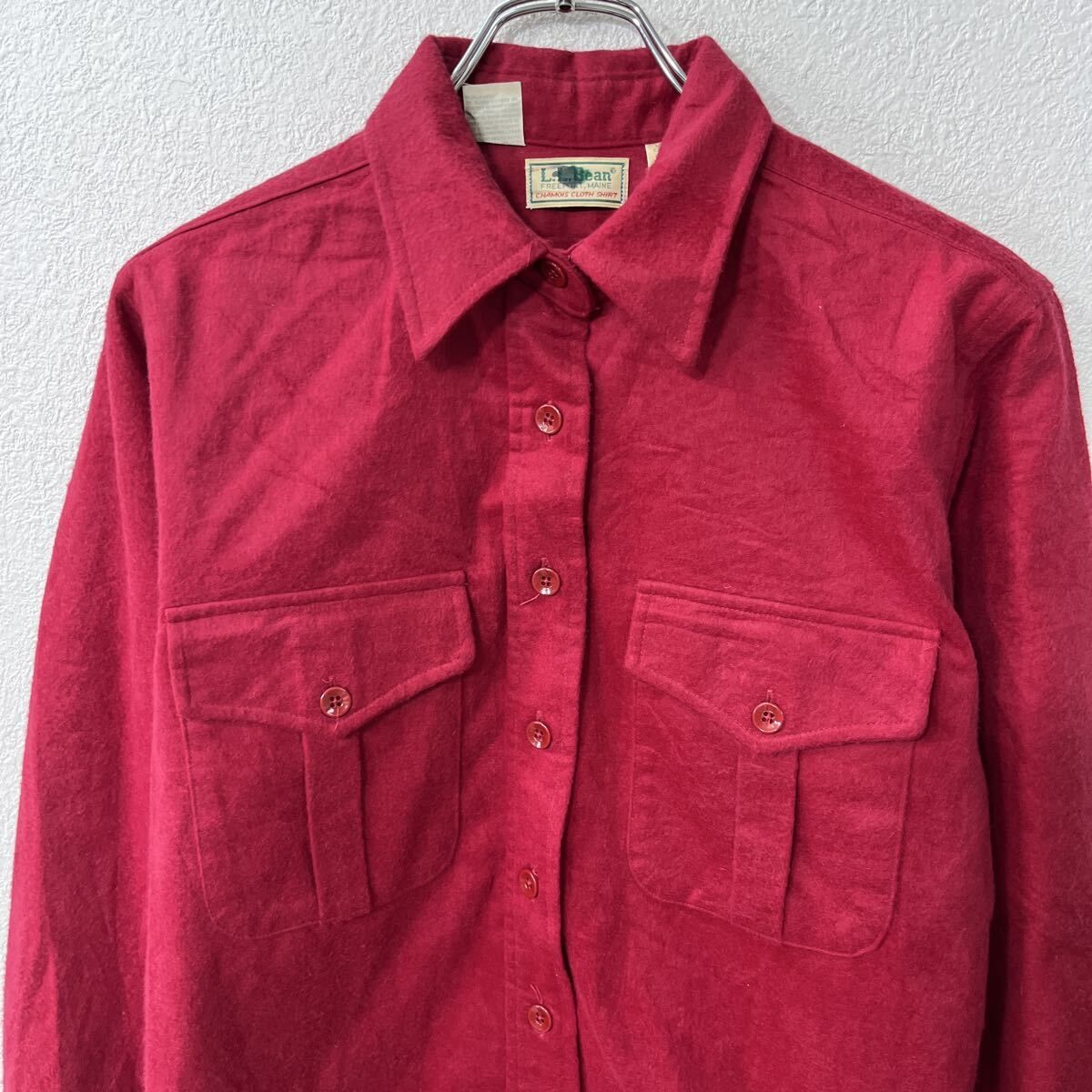 得価，新品】 90s USA製 L.L.Bean 長袖 フランネルシャツ M～ レッド 