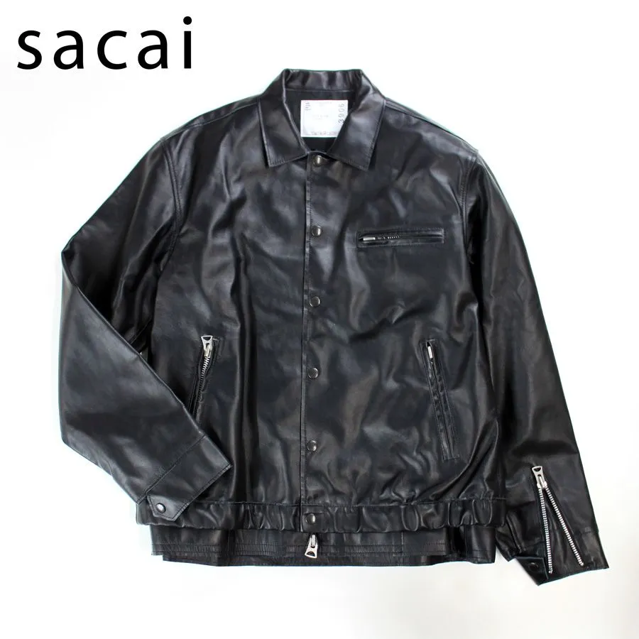 新品未使用) SACAI サカイ 26-03906M レザー ブルゾンジャケット 