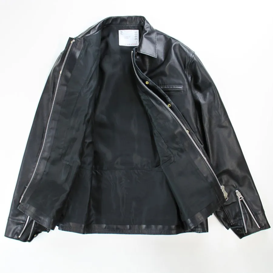 新品未使用) SACAI サカイ 26-03906M レザー ブルゾンジャケット 