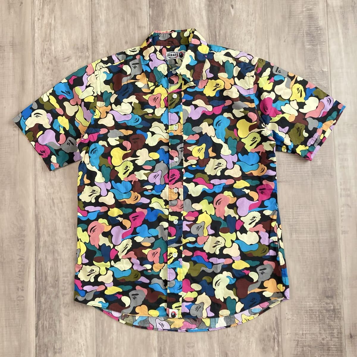 BAPE パイレーツストア限定 マルチカモ 半袖シャツ パイレーツストア限定 マルチカモ 半袖シャツ Mサイズ a bathing ape