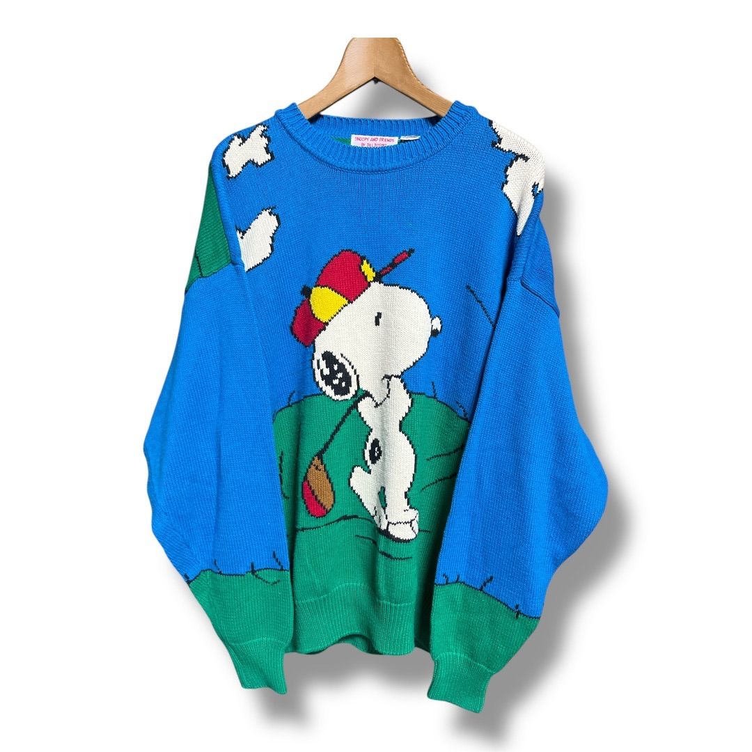 80s90s snoopy スヌーピー コットンニット Mサイズ SNOOPY AND FRIENDS BY BILL DITFORT スヌーピー ヴィンテージ
