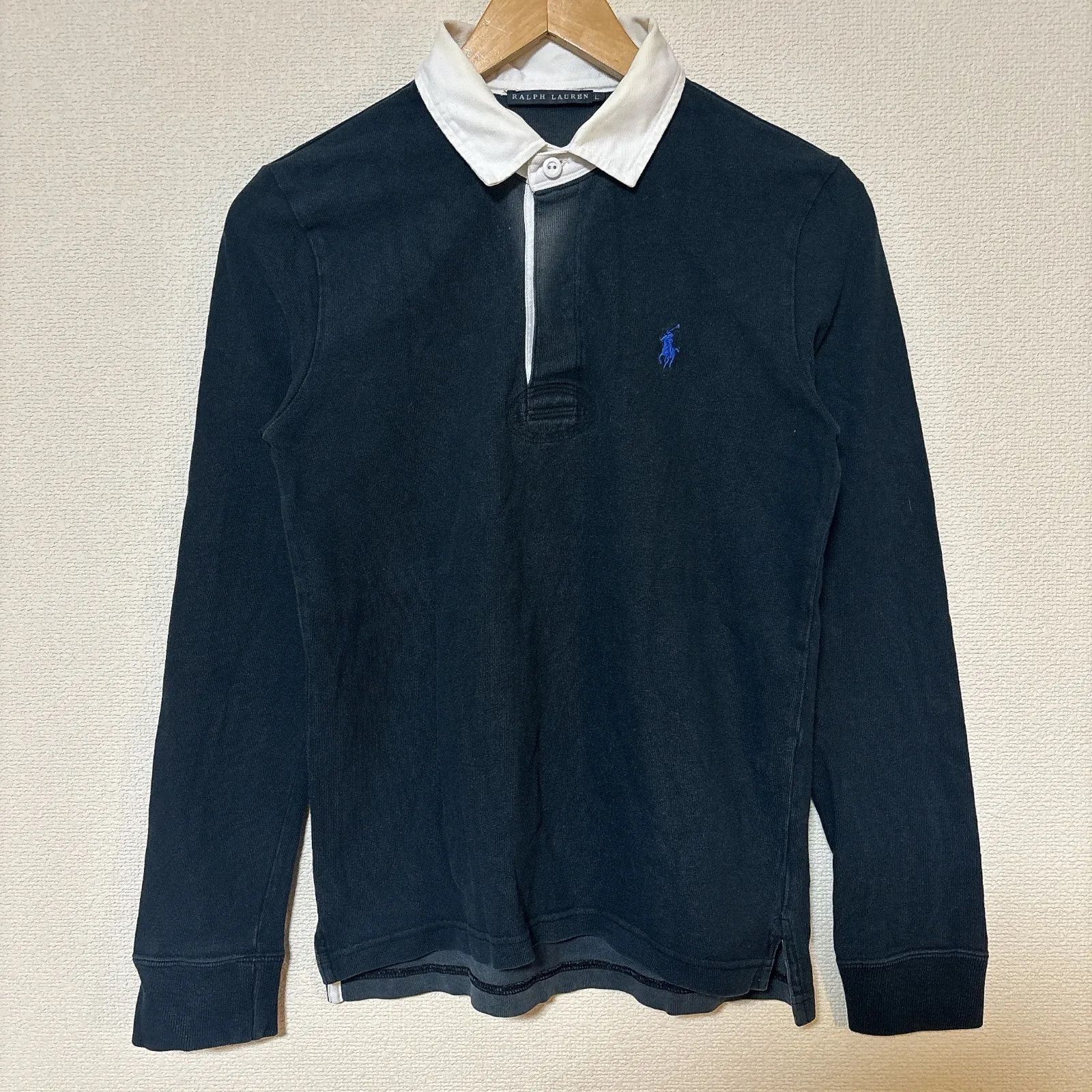Polo by Ralph Lauren ラガーシャツ ネイビー ホワイト　L ラグビー Polo Ralph Lauren ラガーシャツ ネイビーとホワイト