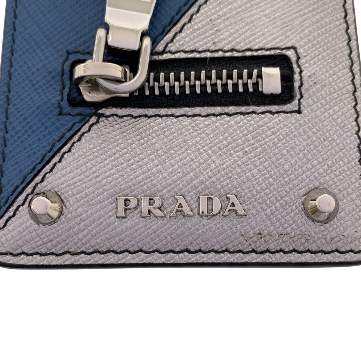 美品】 PRADA / プラダ | サフィアーノ レザー スタッズ ロゴ カード