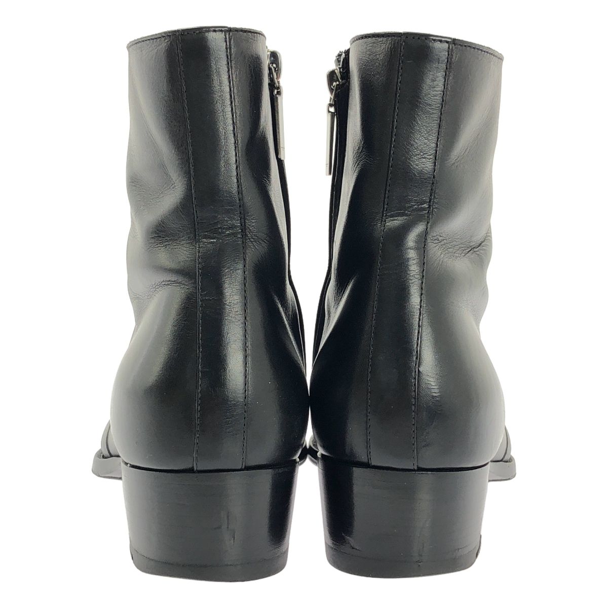 【美品】  SAINT LAURENT PARIS / サンローランパリ | WYATT ZIPPED BOOTS / レザー ロゴサイドジップ ショートブーツ 682627 | 43 | ブラック | メンズ 美品】 SAINT LAURENT PARIS / サンローランパリ | WYATT ZIPPED BOOTS