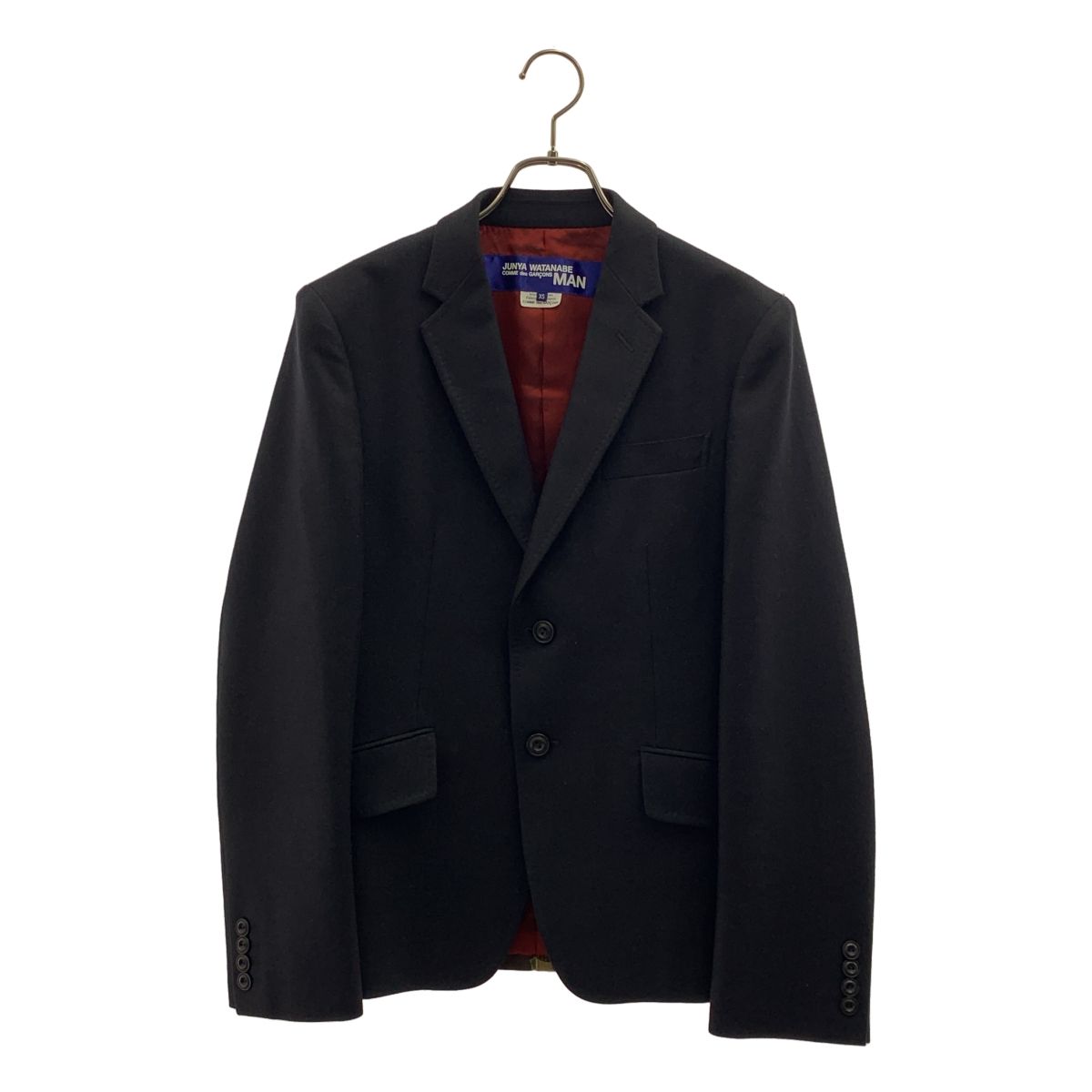 【美品】  JUNYA WATANABE COMME des GARCONS MAN / ジュンヤワタナベコムデギャルソンマン | 2019AW | シルク 2B シングルブレスト テーラードジャケット / 総裏地 | XS | ブラック | メンズ 美品】 JUNYA WATANABE COMME des GARCONS MAN / ジュンヤワタナベ