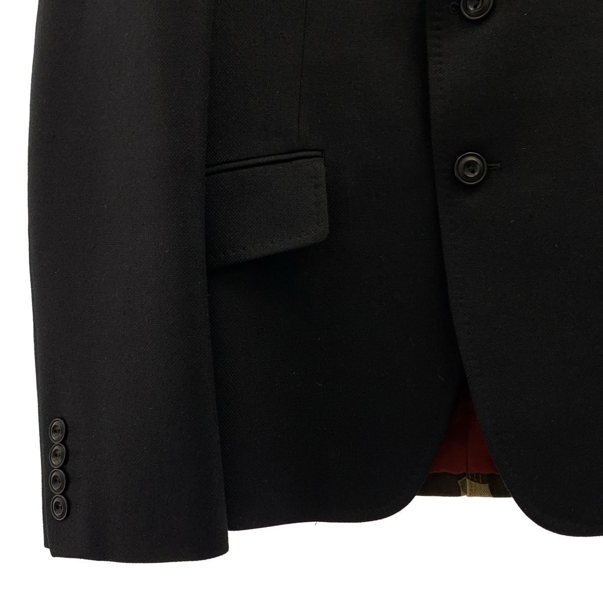 【美品】  JUNYA WATANABE COMME des GARCONS MAN / ジュンヤワタナベコムデギャルソンマン | 2019AW | シルク 2B シングルブレスト テーラードジャケット / 総裏地 | XS | ブラック | メンズ 美品】 JUNYA WATANABE COMME des GARCONS MAN / ジュンヤワタナベ