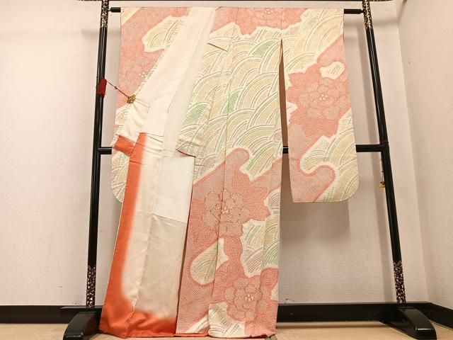平和屋着物●豪華振袖　総絞り　駒刺繍　牡丹　正絹　逸品　AABG5797ph 平和屋着物○豪華振袖 総絞り 駒刺繍 牡丹 正絹 逸品 AABG5797ph