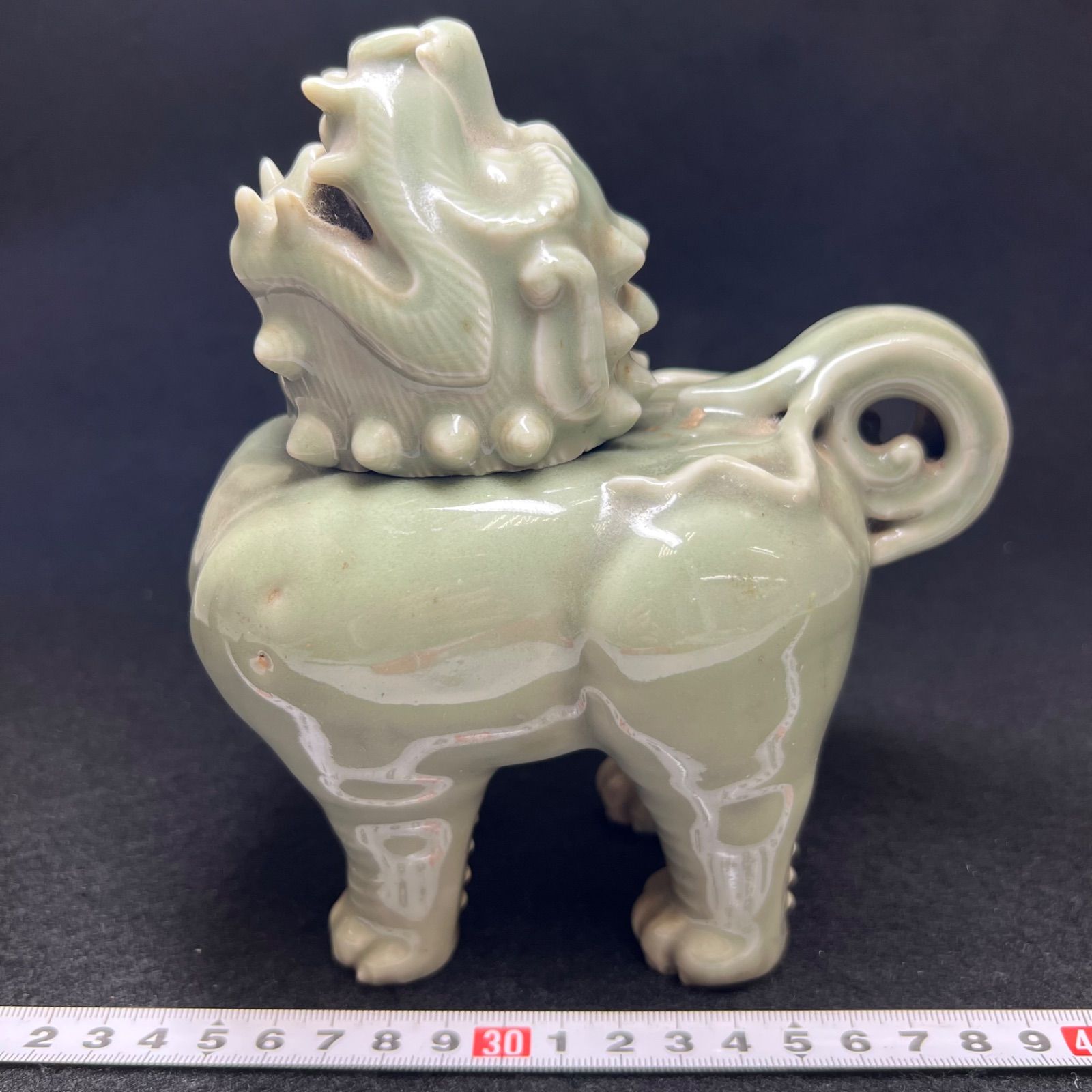 中国古玩 緑釉 晋賢菩薩 香炉 高さ23.5㎝ トトチ 東な6-1009☆2F