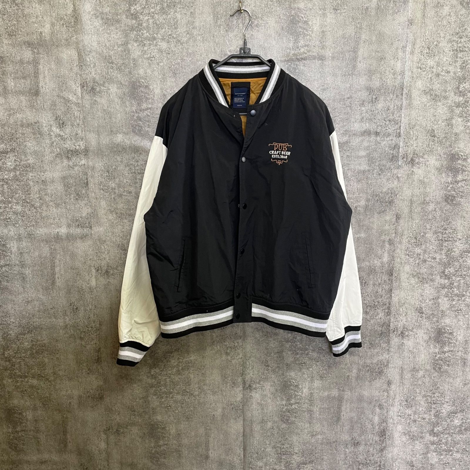 Y-388】BACK NUMBER スタジャン M メンズ ナイロンジャケット ブルゾン 