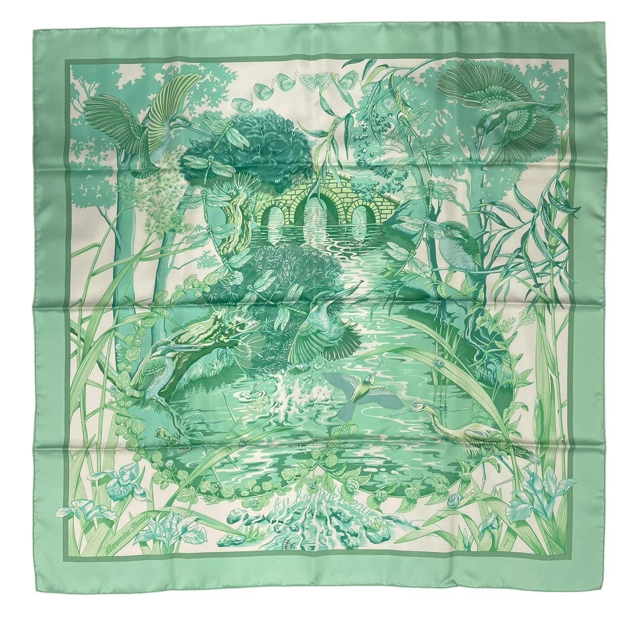 未使用品 HERMES エルメス スカーフ シルク カレ90 Au bord de l